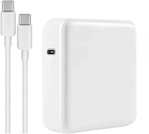 USB-C Power 61W Adapter Charger Replacement for MacBook Pro 13 Inch/12 Inch/14 Inch, Compatible with MacBook Air/iPad Pro/Type C Laptop,Included USB-C to USB-C Charger Cable(6.6ft/2m)